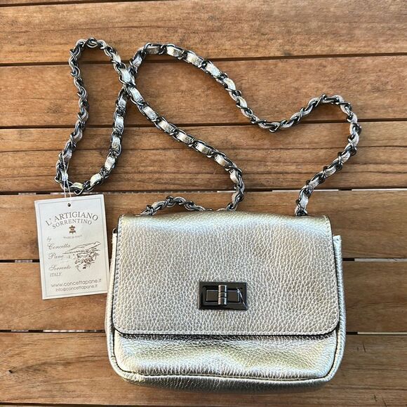 Borse In Pelle Leather Italian shoulder/Crossbody Bag - Picture 1 of 7